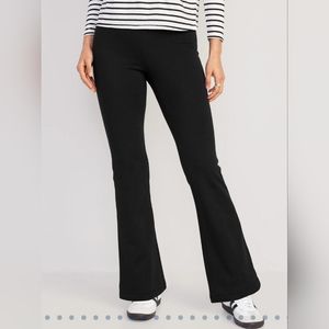 High Rise Fleece Lined Flare Leggings in Black Size L Tall NWT